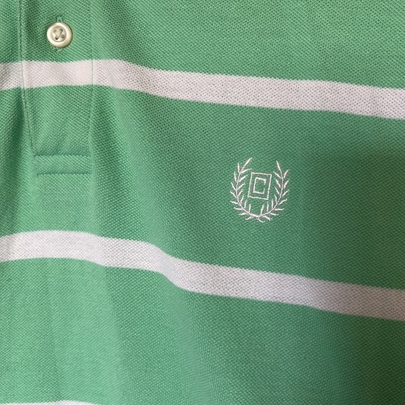 Chaps Green and White Striped Polo Shirt size S - Picture 2 of 6